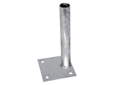 Patka Zn k montáži kulatého sloupku EXCENTRICKÁ na betonový základ Ø 48 mm PLOTY Sklad10 8595068453315 0-500 5