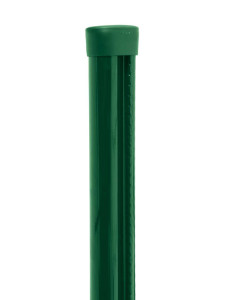 Sloupek kulatý PILCLIP Zn + PVC s montážní lištou 2500/60/1,5mm, zelená čepička, PLOTY Sklad10 8595068454312 0-500 5